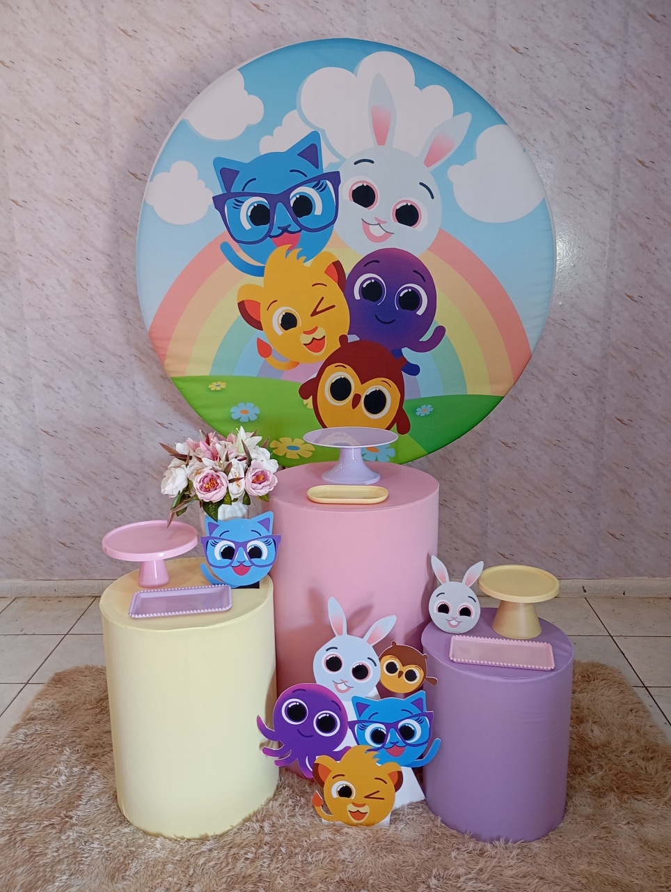Kit Prata Bolofofo Rosa  - Greicy Art´S Decor