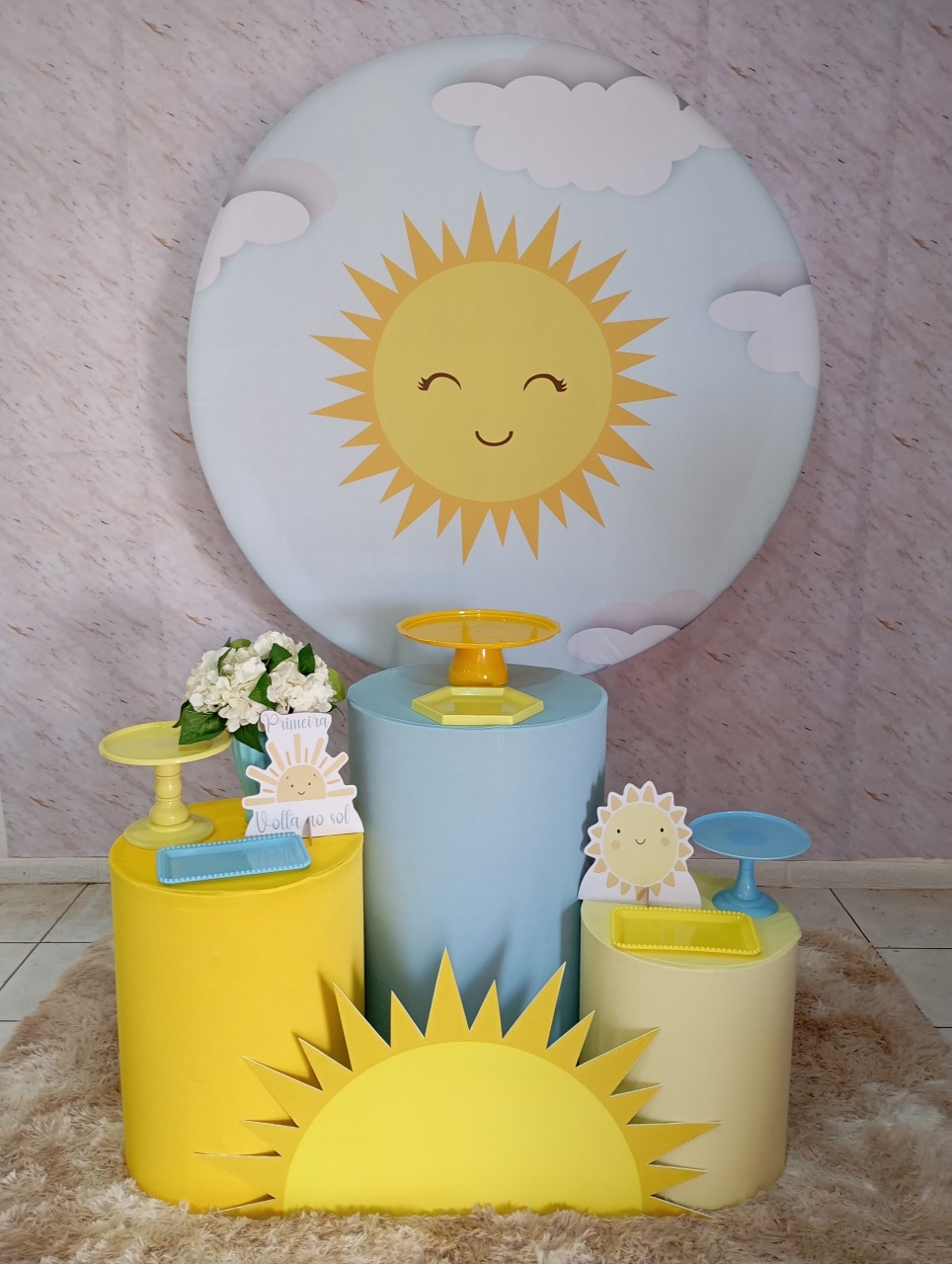 Kit Prata 1° Volta Ao Sol Menino - Greicy Art´s Decor