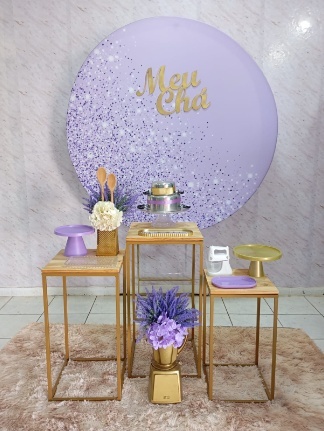 Kit Prata Chá de Panela Lilás Glitter - Greicy Art´S Decor