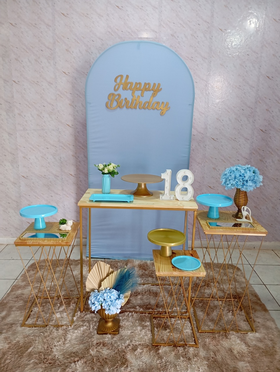 Kit Ouro Azul Claro / Dourado - Greicy Art´s Decor