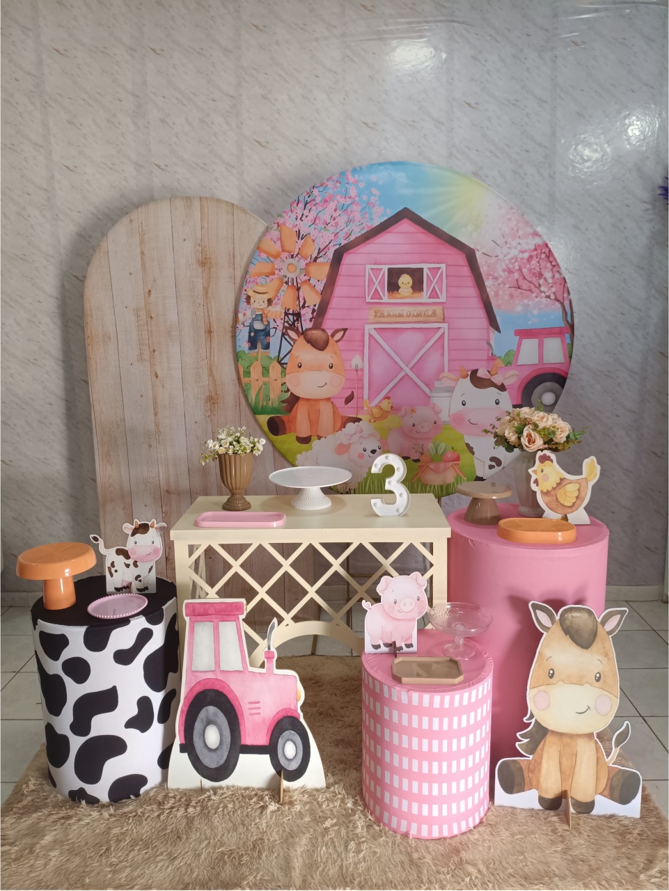 Kit Diamante Fazendinha Rosa Ll - Greicy Art´s Decor