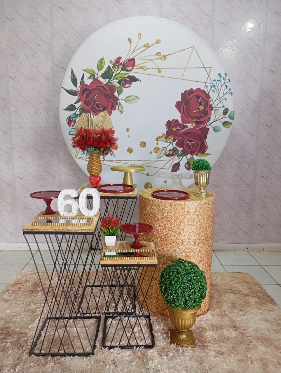 Kit Ouro Floral Marsala - Greicy Art´S Decor