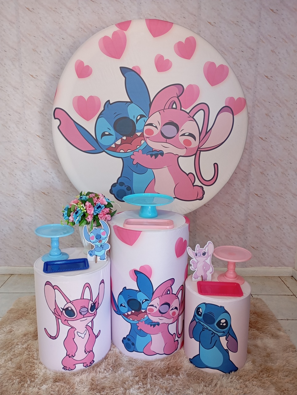 Kit Prata Stitch E Angel - Greicy Art´S Decor