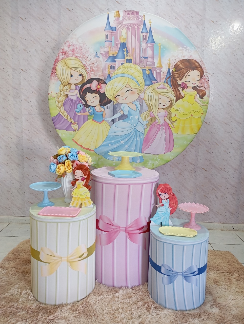 Kit Prata Princesas Disney Aquarela - Greicy Art´S Decor