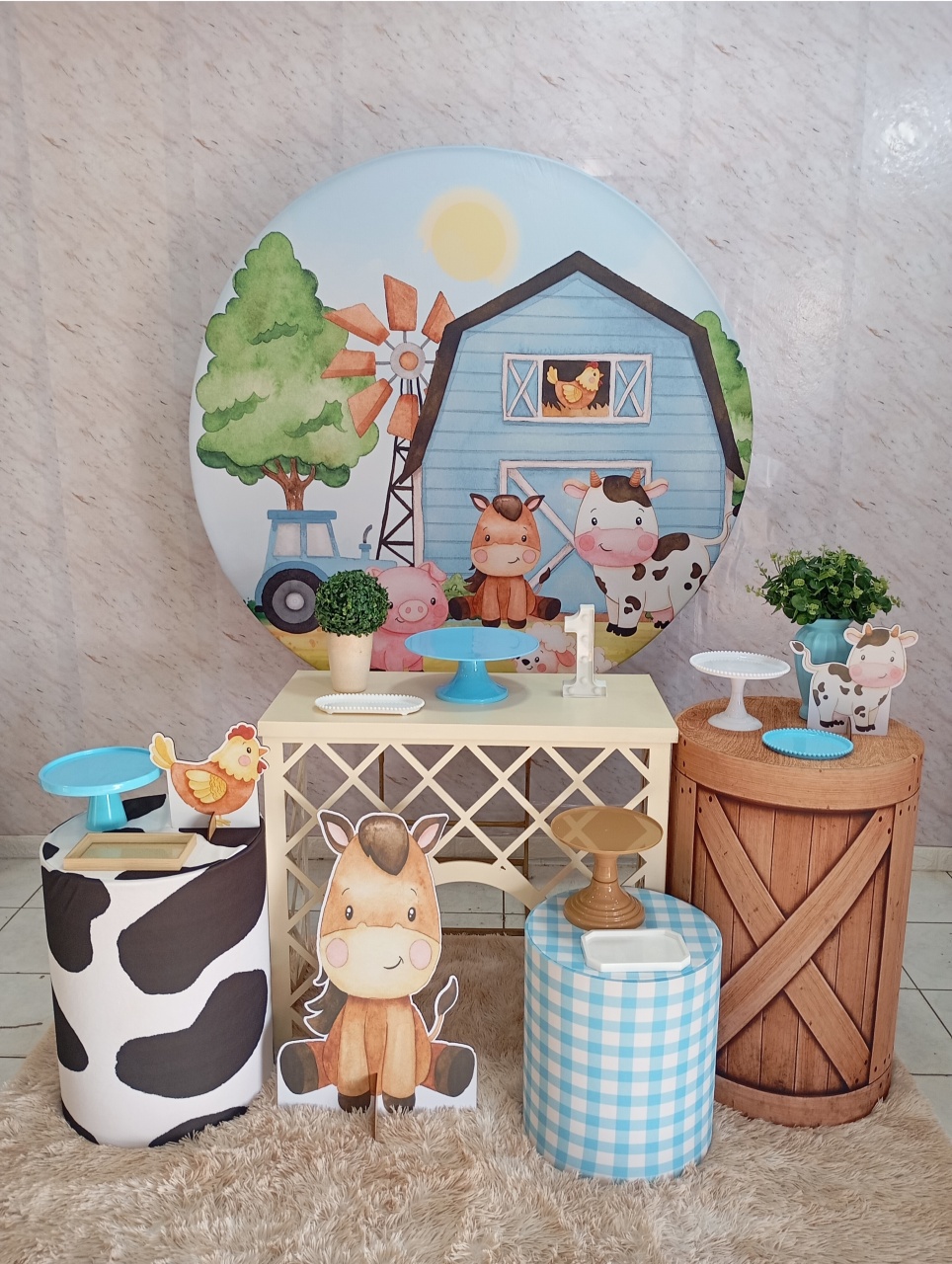 Kit Ouro Fazendinha Azul 2 - Greicy Art´s Decor