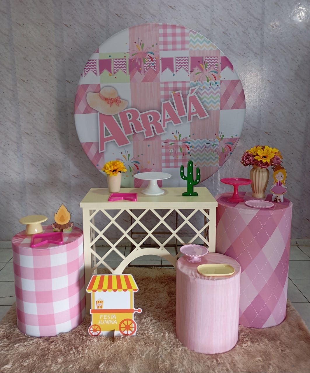 Kit Ouro Arraiá Rosa - Greicy Art´S Decor