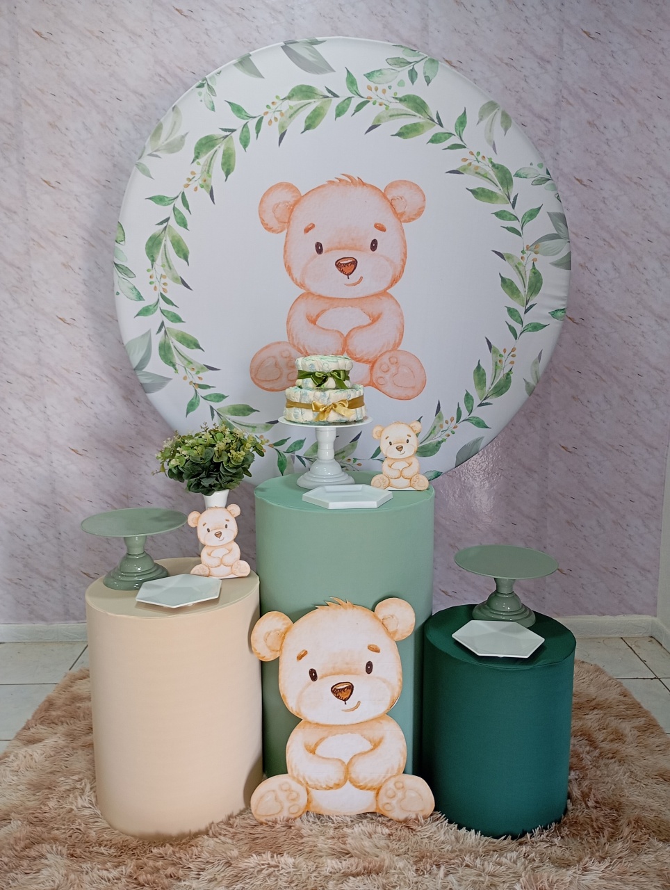 Kit Prata Ursinho Verde - Greicy Art´S Decor
