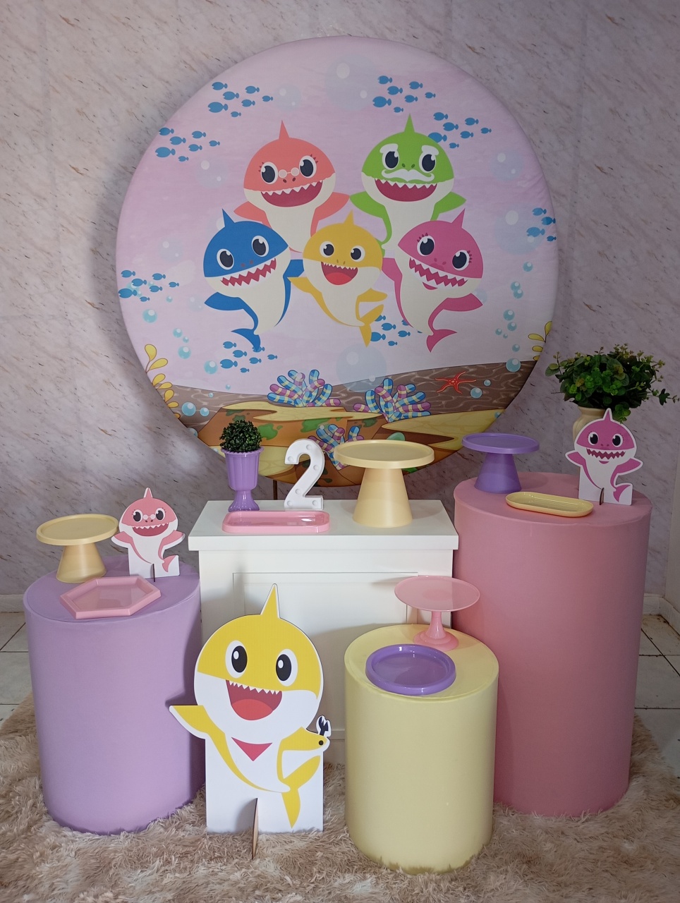 Kit Ouro Baby Shark Menina - Greicy Art´s Decor