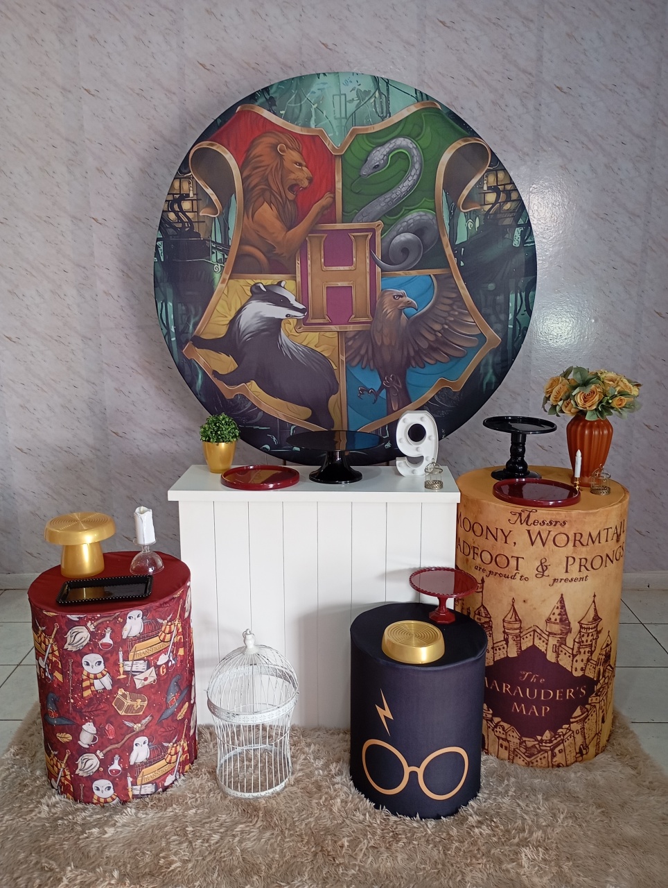Kit Ouro Harry Potter Escolas - Greicy Art´s Decor
