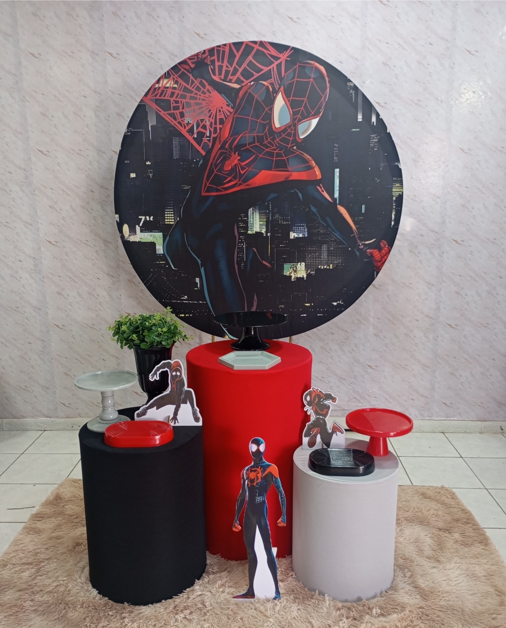 Kit Prata Homem-Aranha (Preto) Miles Morales - Greicy Art´s Decor