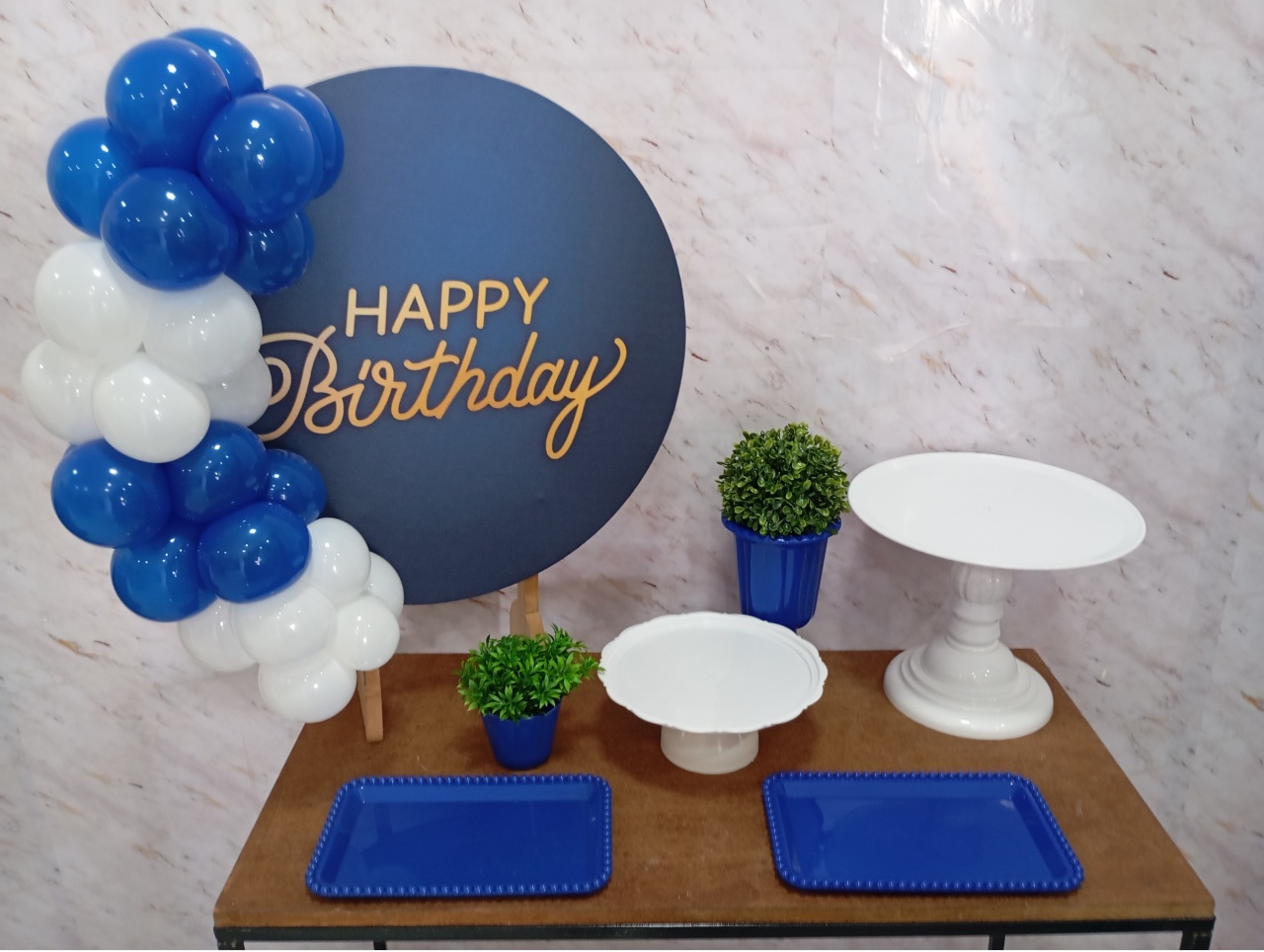 Mini Kit de Mesa Happy Birthday Azul - Greicy Art´s Decor