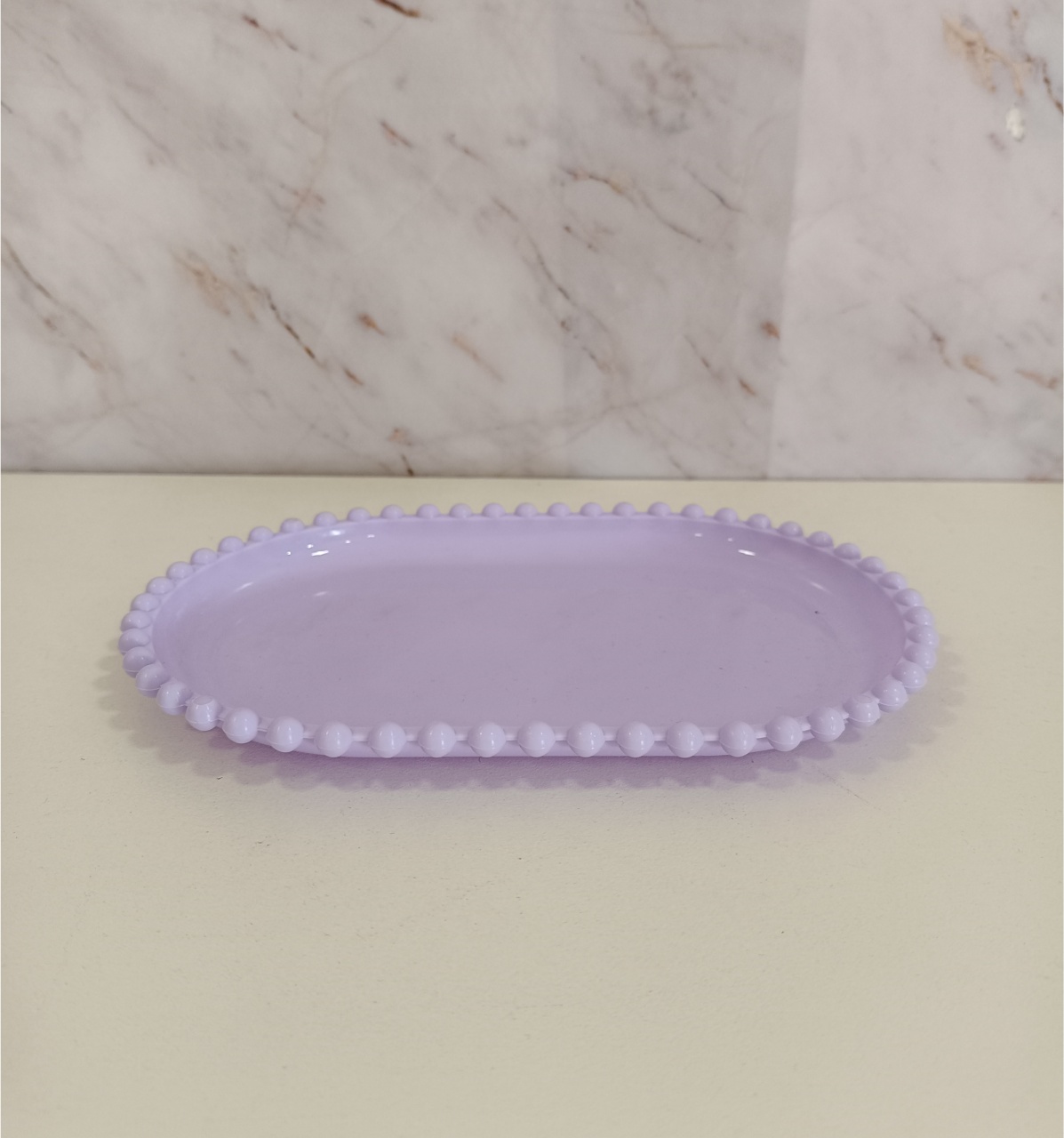 Bandeja Baixa Bolinha Oval Lilás Candy - Greicy Art´s Decor