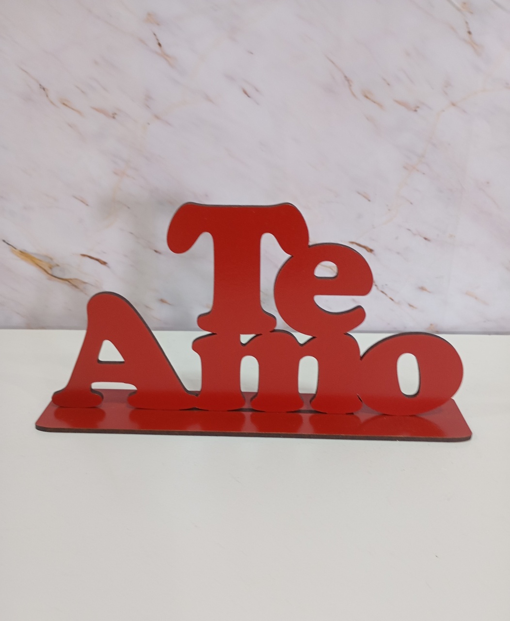 Decoração Te Amo Mdf Vermelho - Greicy Art´s Decor
