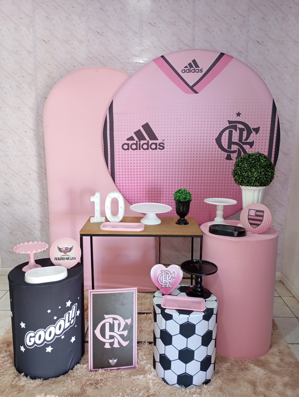 Kit Diamante Flamengo Rosa - Greicy Art´S Decor