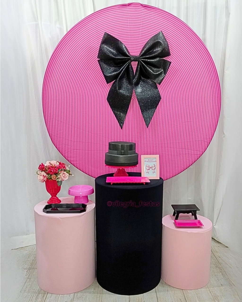 Kit Adulto Rc Pink Com Laço Preto - Vilegria Festas