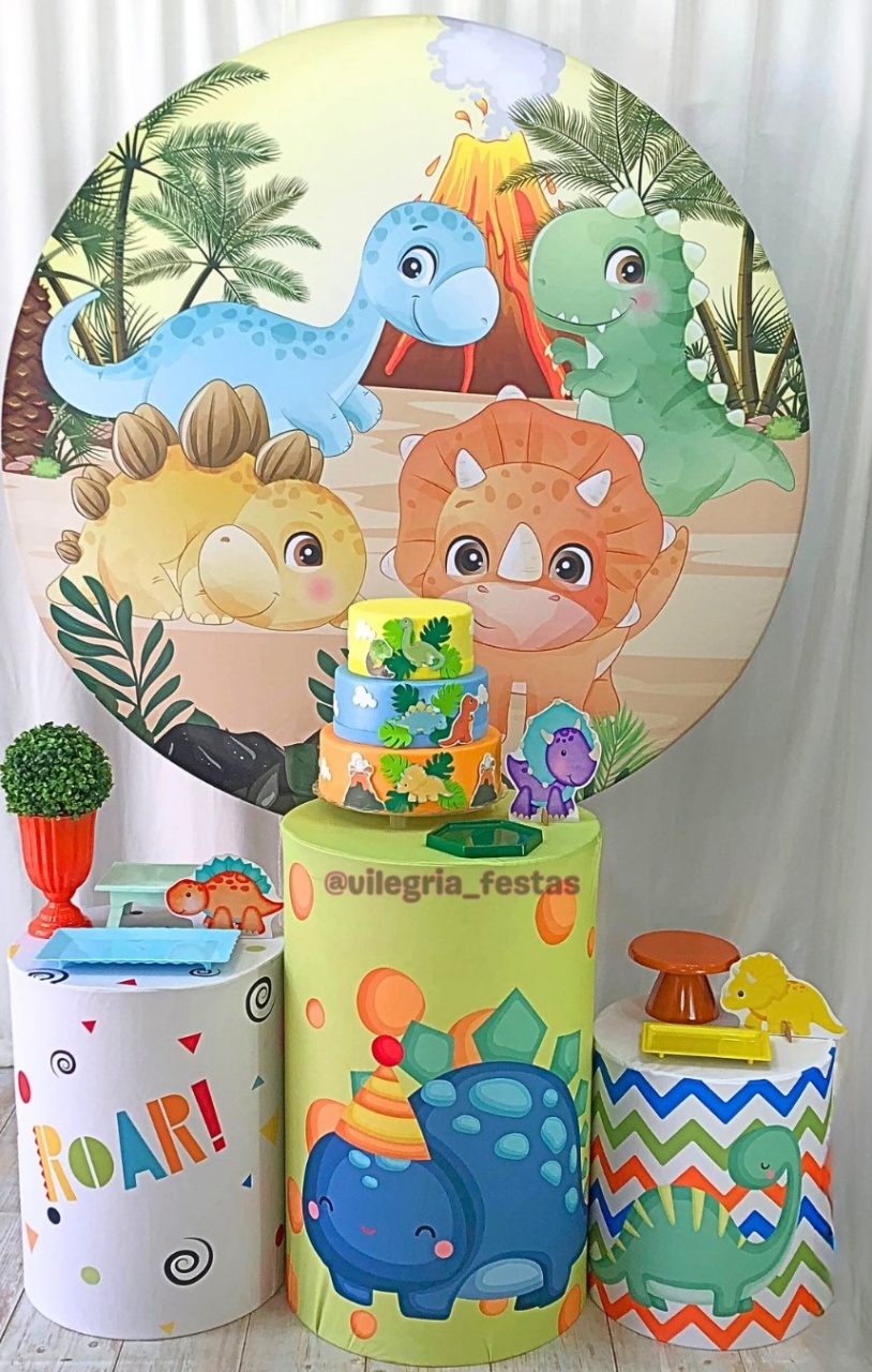 Kit Arco Íris Dino Baby 2 - Vilegria Festas