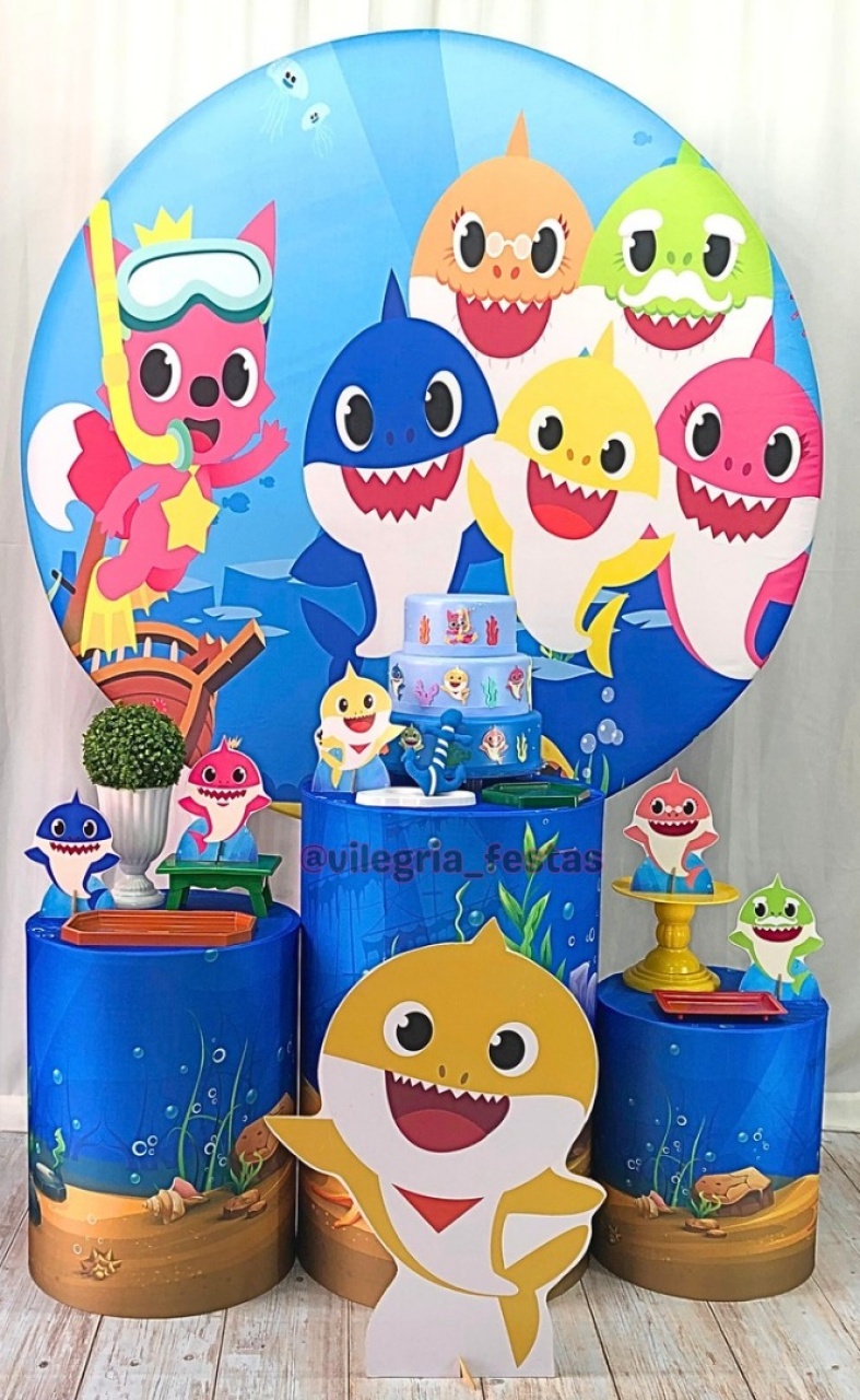 Kit Arco Íris Baby Shark - Vilegria Festas