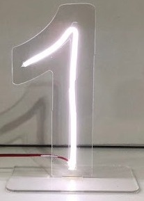 Número de Mesa de Led Branco Frio 1 - Vilegria Festas