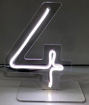 Número de Mesa de Led Branco Frio 4 - Vilegria Festas