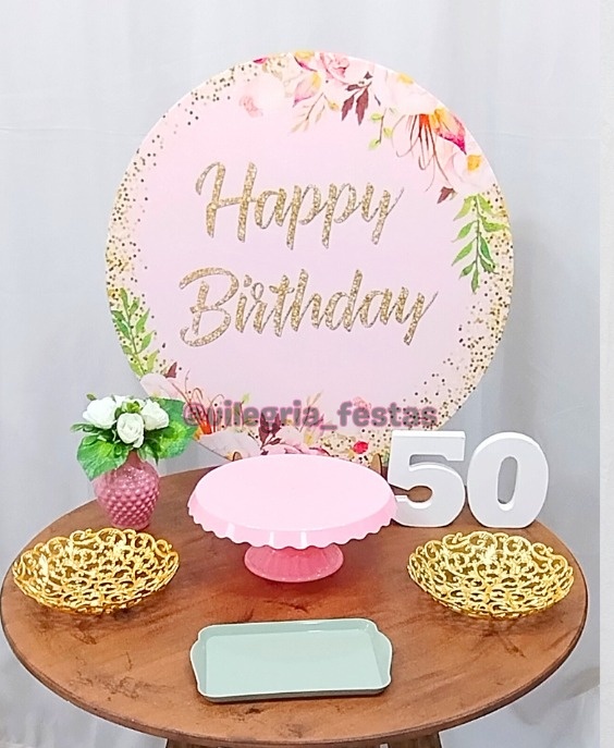 Kit Alegria Adulto Happy Birthday Rosa  - Vilegria Festas