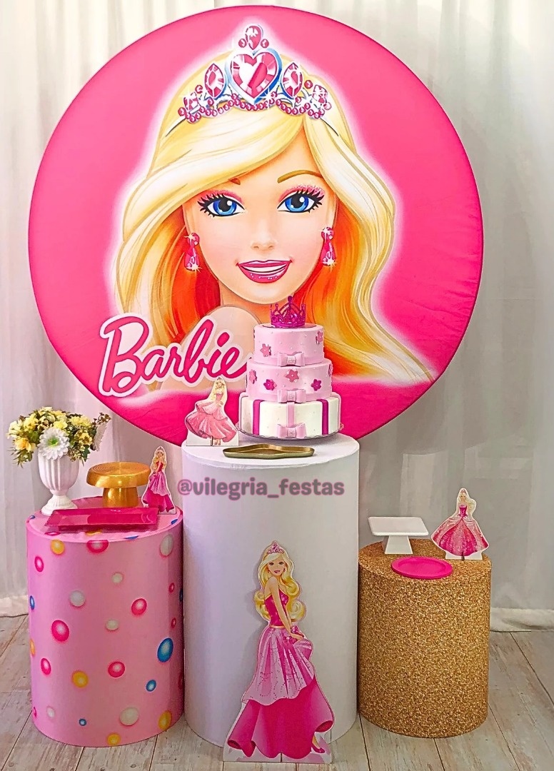 Kit Arco Íris Barbie Coroa - Vilegria Festas