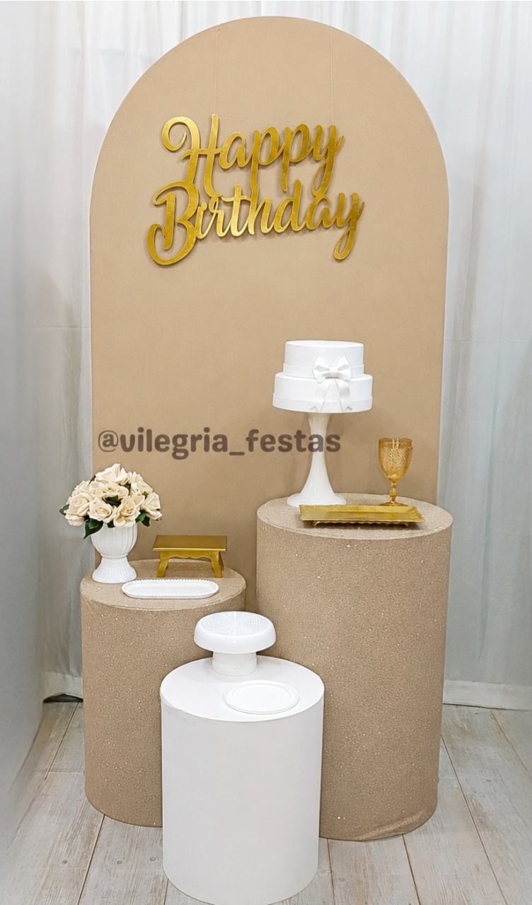 Kit Adulto Roc Bege Com Branco - Vilegria Festas