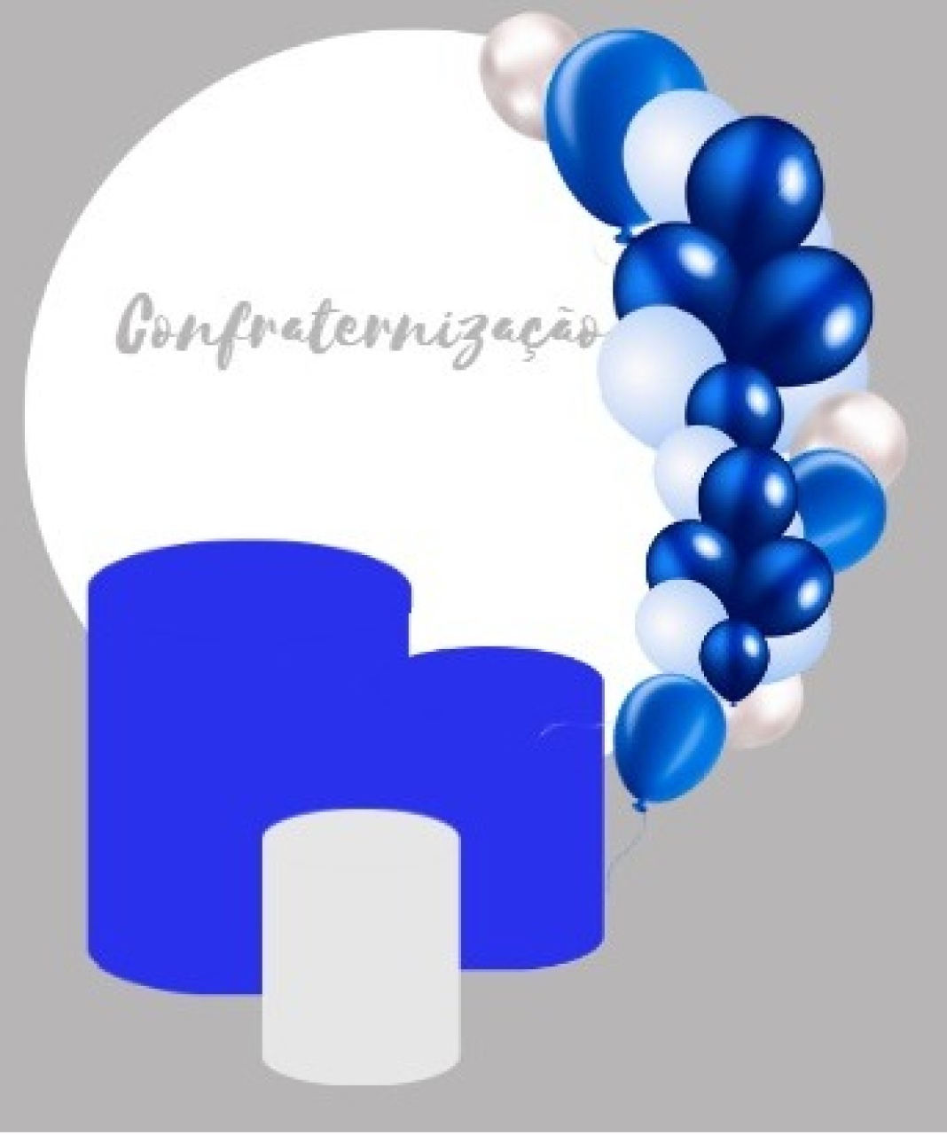 Kit Adulto Rc Branco, Prata E Azul Royal - Vilegria Festas