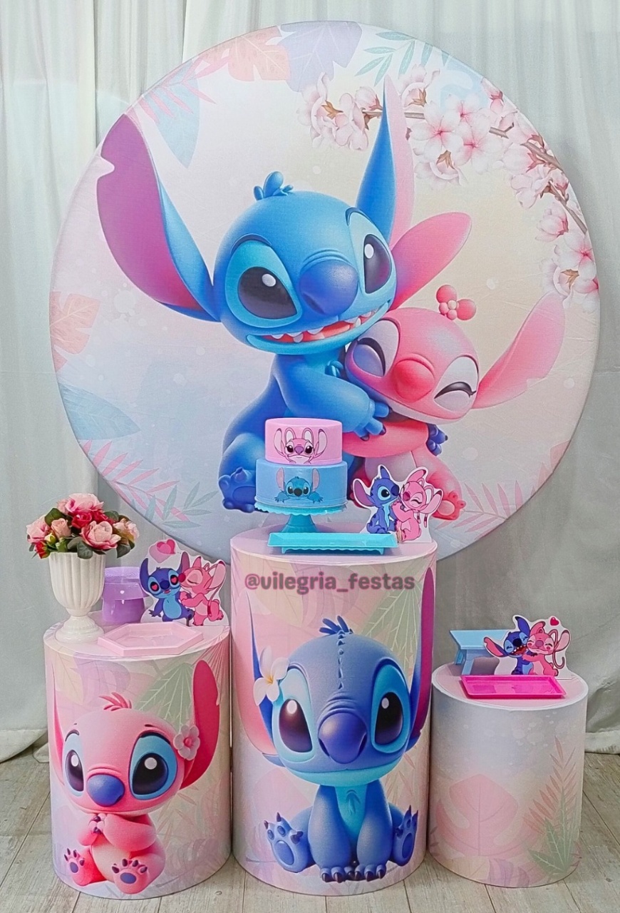 Kit Arco Iris Stitch E Angel 1 - Vilegria Festas