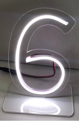 Número de Mesa de Led Branco Frio 6 - Vilegria Festas