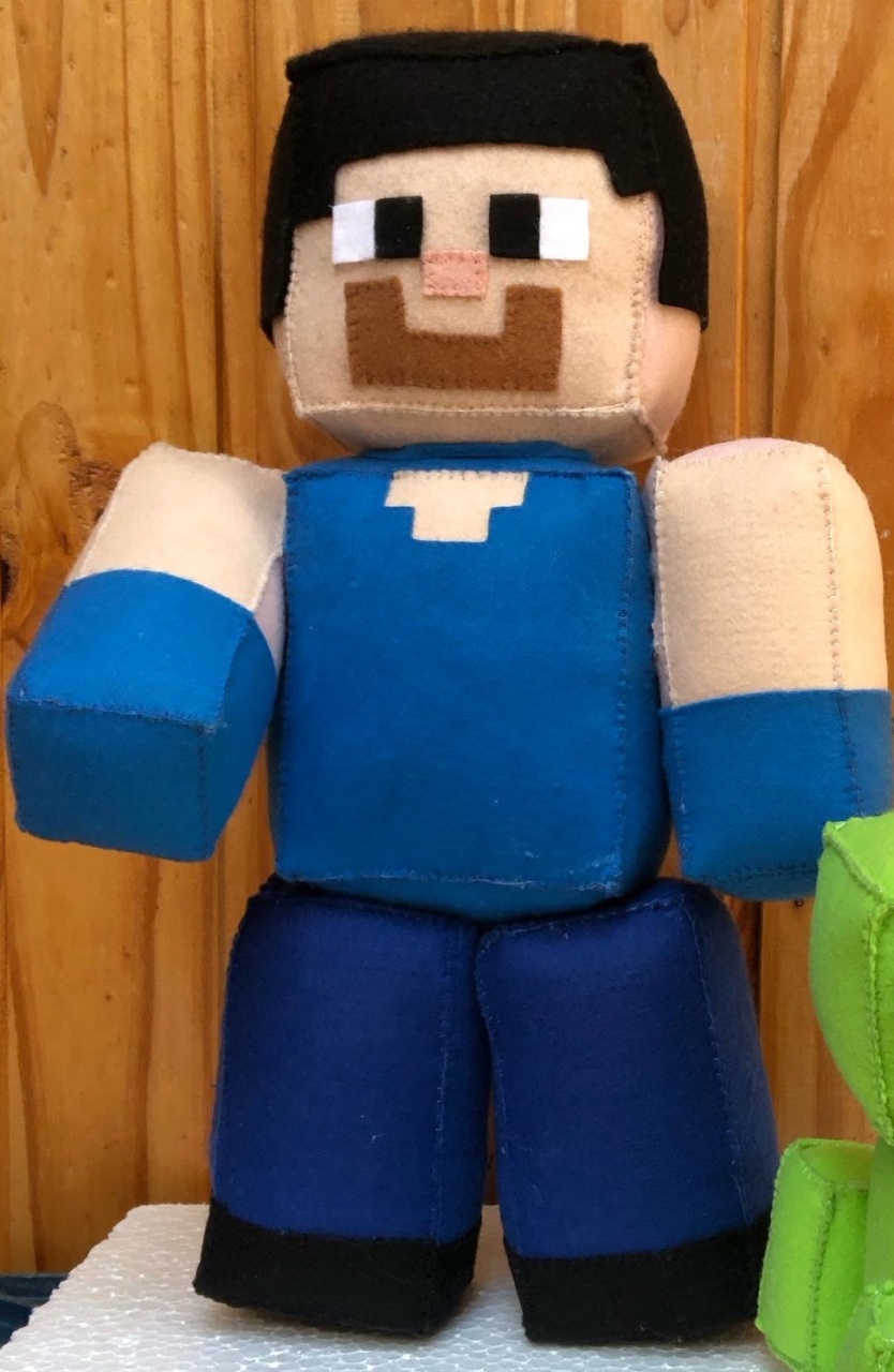 Feltro Minecraft Steve - Vilegria Festas