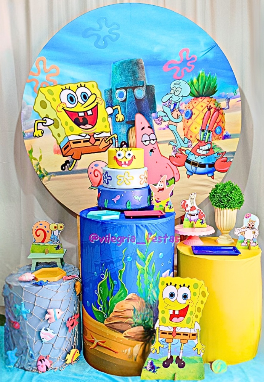 Kit Arco Íris Bob Esponja - Vilegria Festas