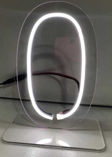 Número de Mesa de Led Branco Frio 0 - Vilegria Festas