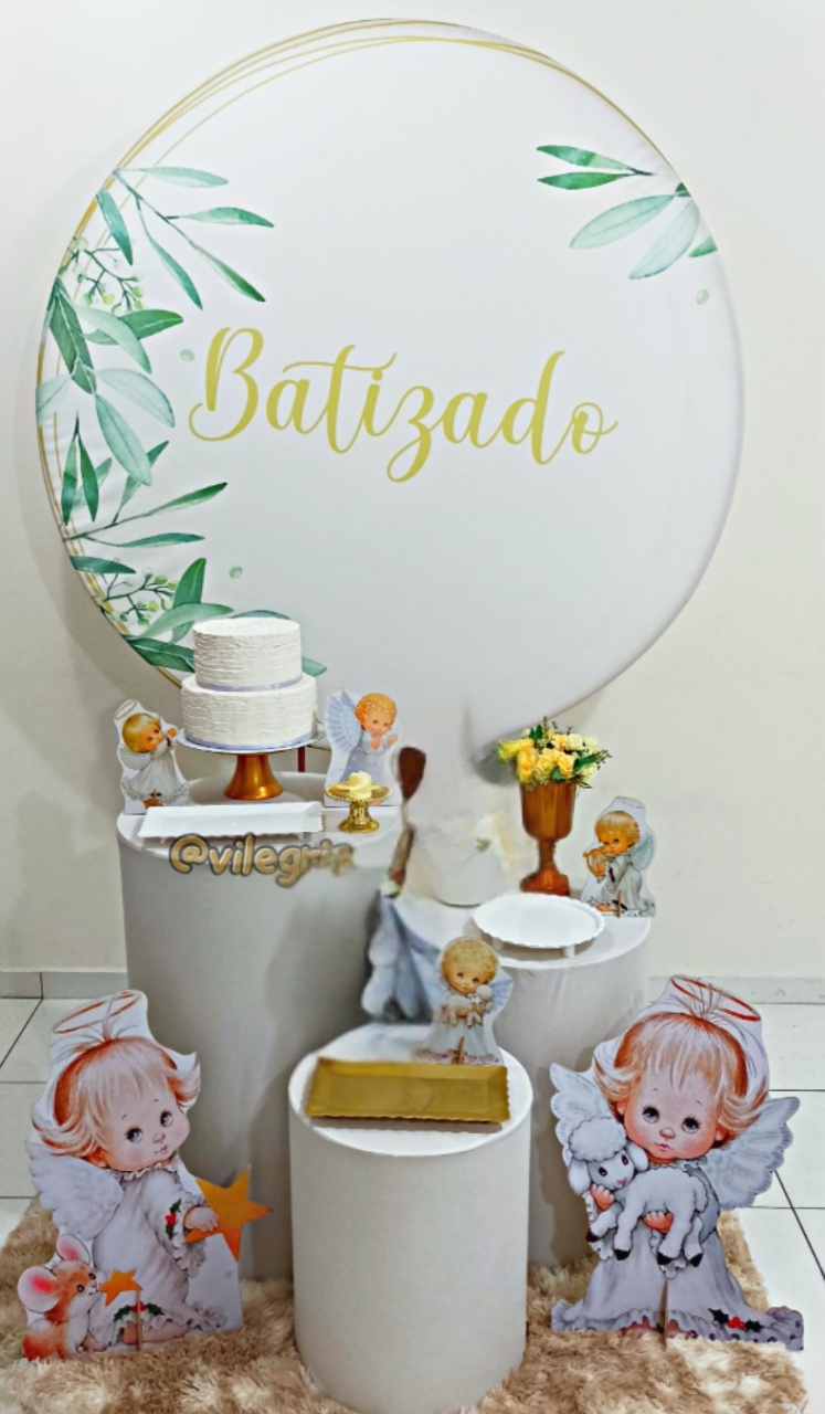 Kit Arco Íris Batizado Folhagem Verde - Vilegria Festas