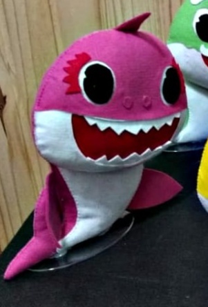 Feltro Baby Shark Rosa - Vilegria Festas