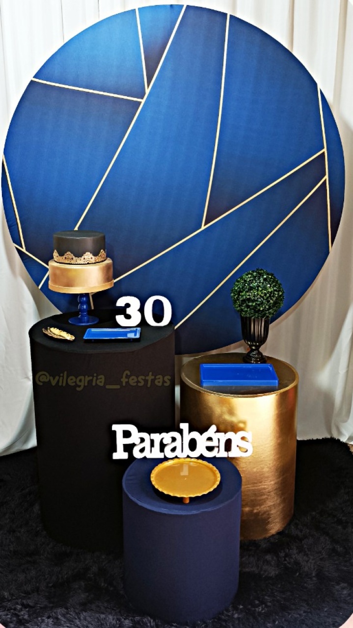 Kit Adulto Rc Azul E Dourado - Vilegria Festas