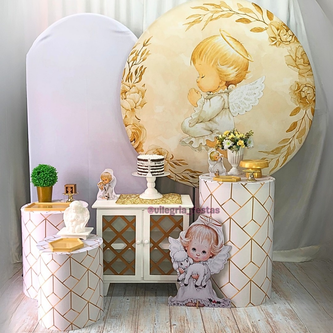 Kit Universo Batizado Anjinho Dourado - Vilegria Festas