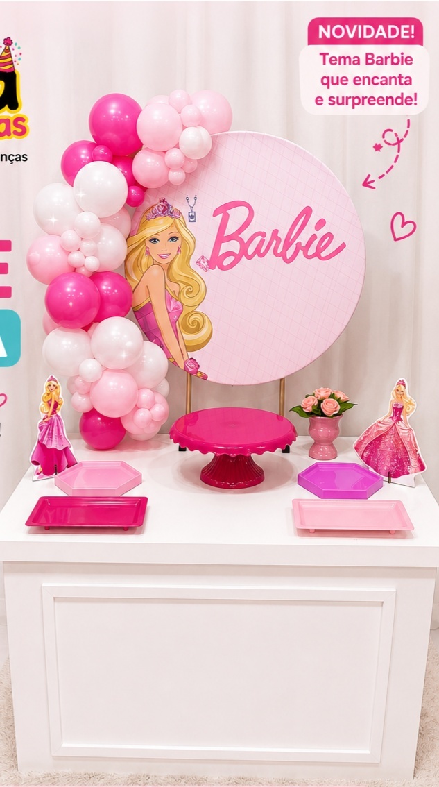 Kit Alegria Com Mesa Barbie - Vilegria Festas
