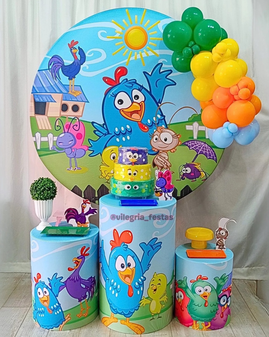 Kit Arco Íris Galinha Pintadinha - Vilegria Festas