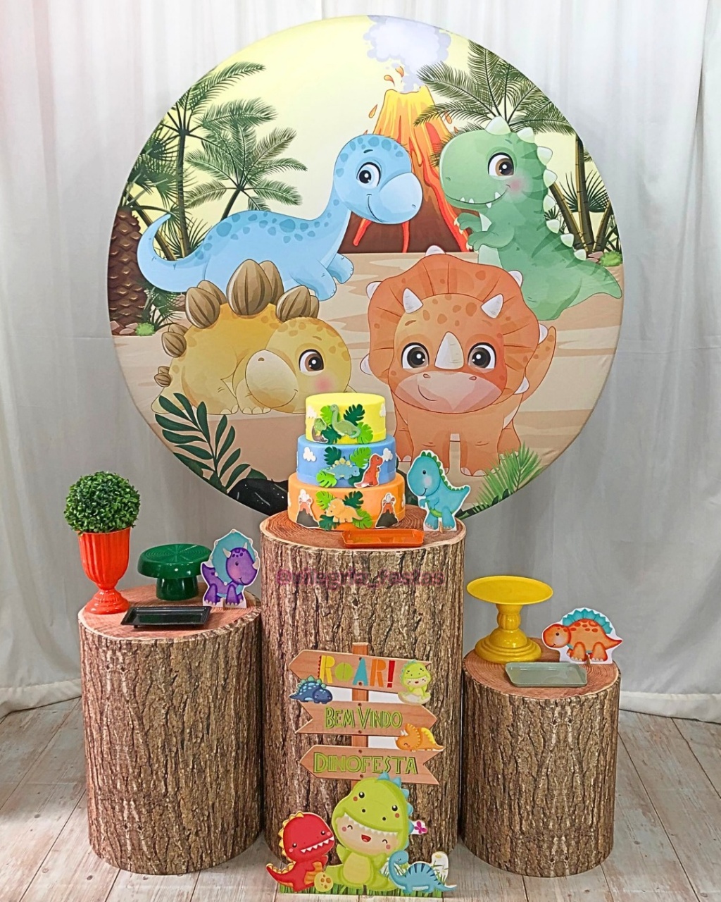 Kit Arco Íris Dino Baby  - Vilegria Festas