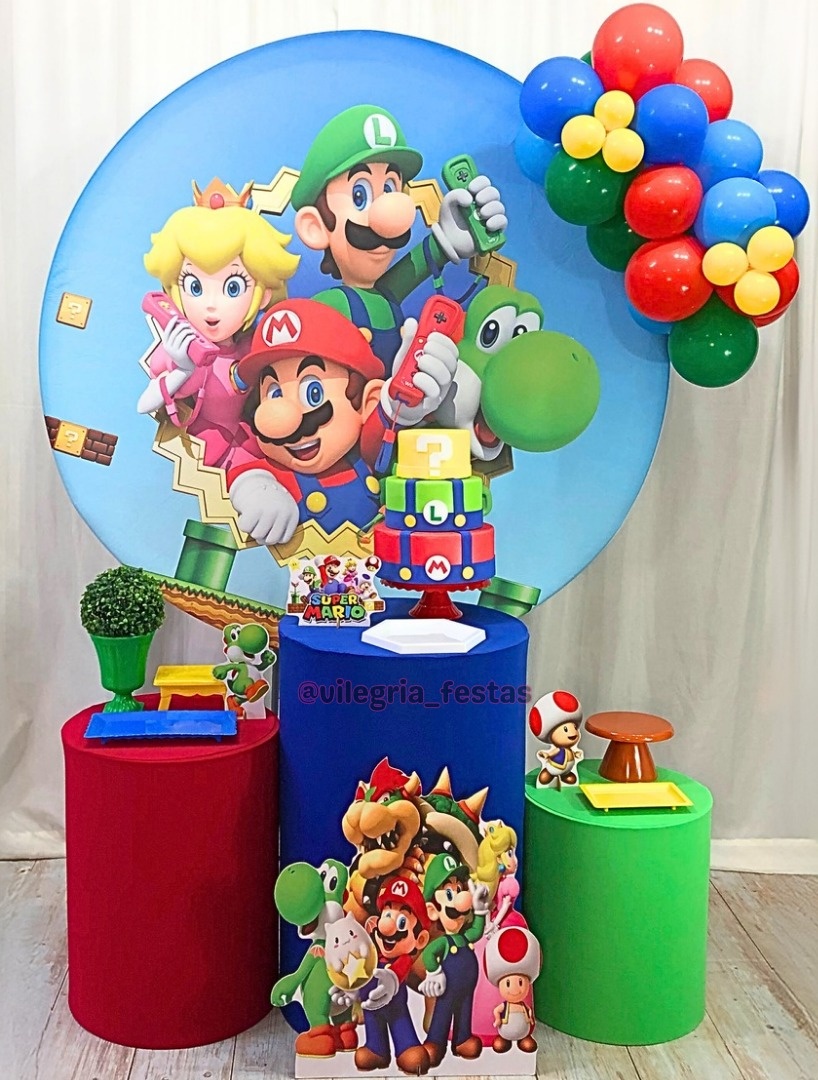 Kit Arco Íris Mario Brós - Vilegria Festas