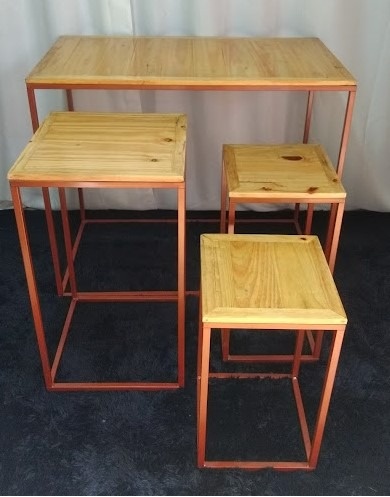Quarteto de Mesa Cubo Ferro Rose Gold - Vilegria Festas