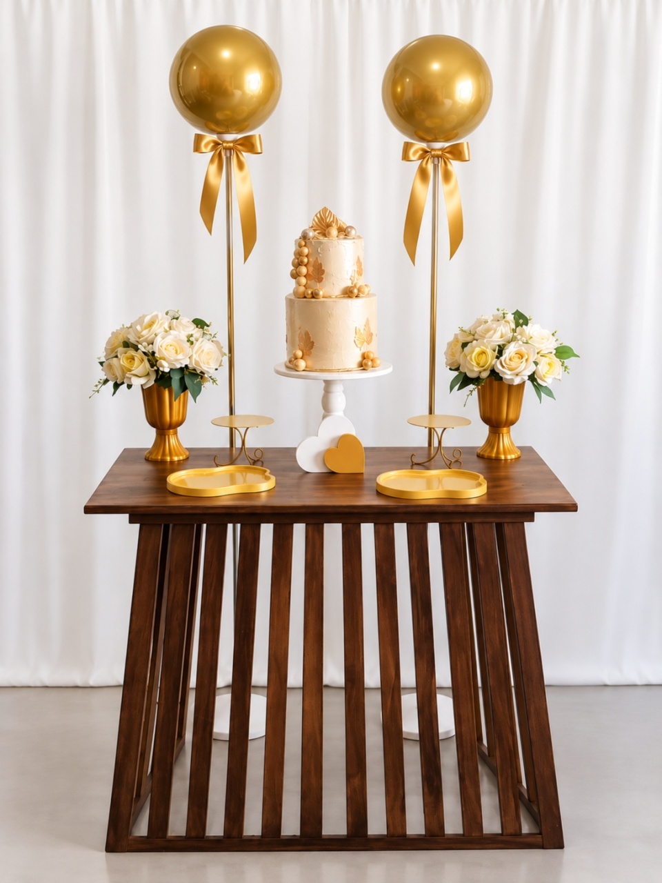 Composição Sublime Dourado E Branco - Vilegria Festas
