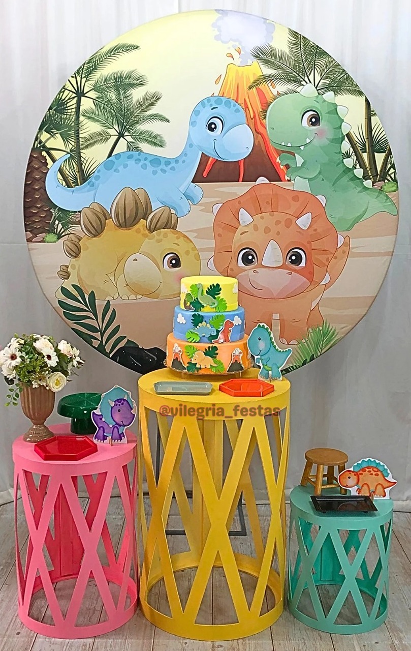 Kit Arco Íris Dino Baby 1 - Vilegria Festas