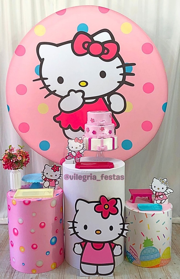 Kit Arco Íris Hello Kitty  - Vilegria Festas