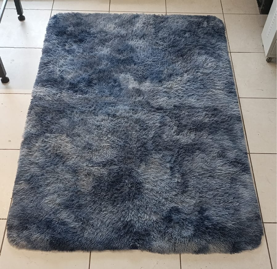 Tapete Felpudo Mesclado Azul E Branco  G - Vilegria Festas