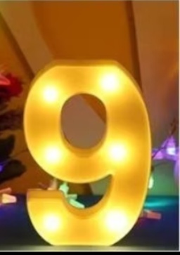 Número Luminoso 9 Pilha G - Vilegria Festas