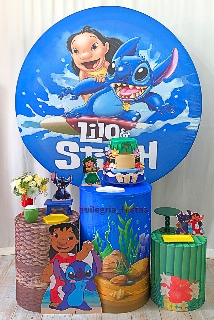 Kit Arco Íris Lilo E Stitch - Vilegria Festas