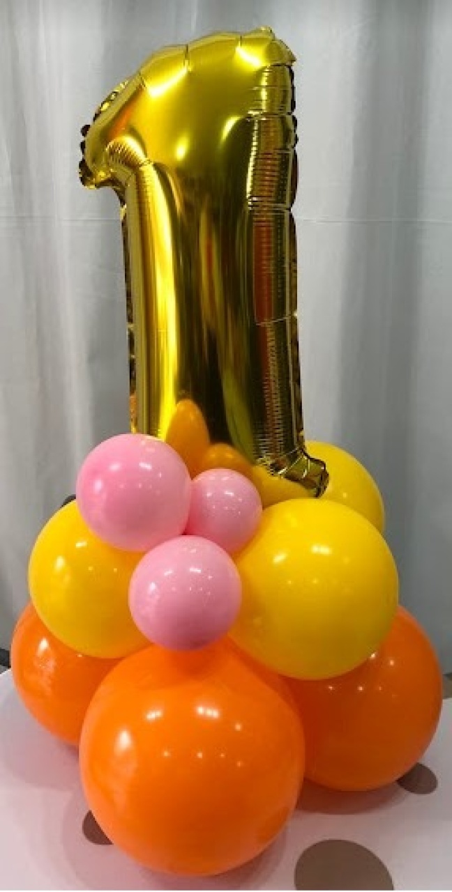 Arranjo de Balão Com 1 Número Metalizado P - Vilegria Festas