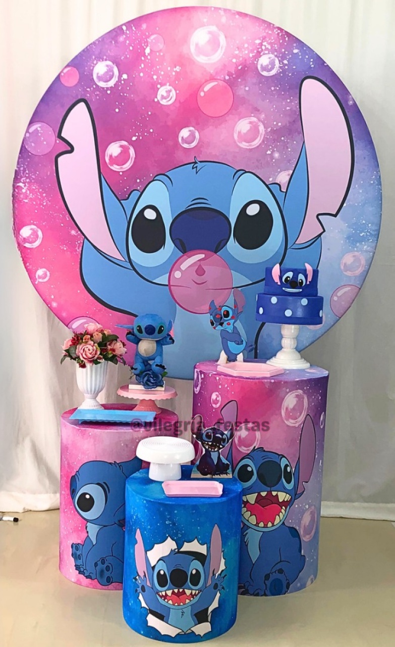 Kit Arco Íris Stitch - Vilegria Festas