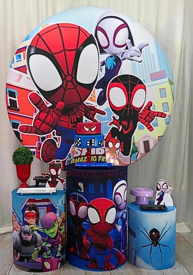 Kit Arco Íris Aranha E Seus Amigos - Vilegria Festas